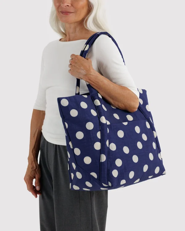 Cloud Bag - Navy And Cream Polka Dot - Material: heavyweight-nylon