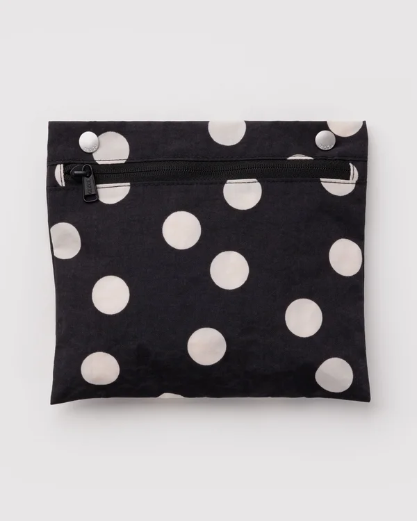Everyday Cloud Bag - Black And Cream Polka Dot