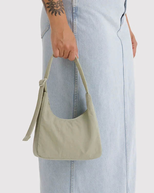 Mini Nylon Shoulder Bag - Sale - Celadon - Material: heavyweight-nylon