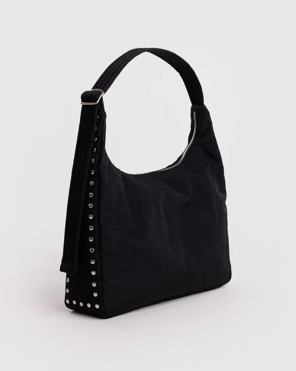 Nylon Shoulder Bag - Studs - Size: OS