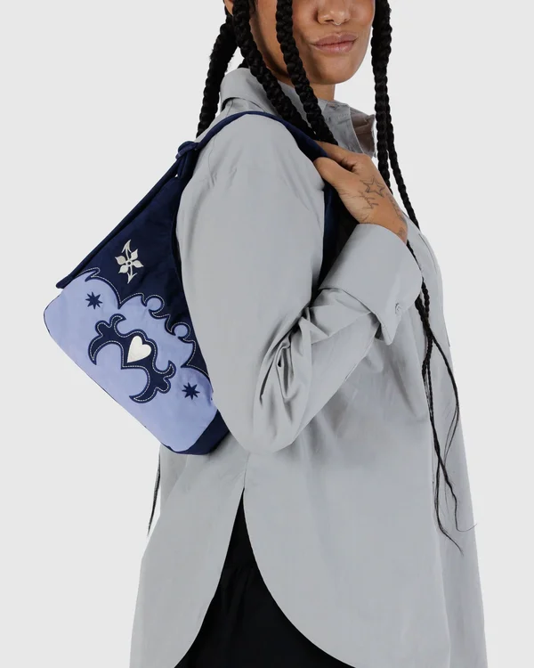 Mini Nylon Shoulder Bag - Sale - Western Appliqué - Material: heavyweight-nylon