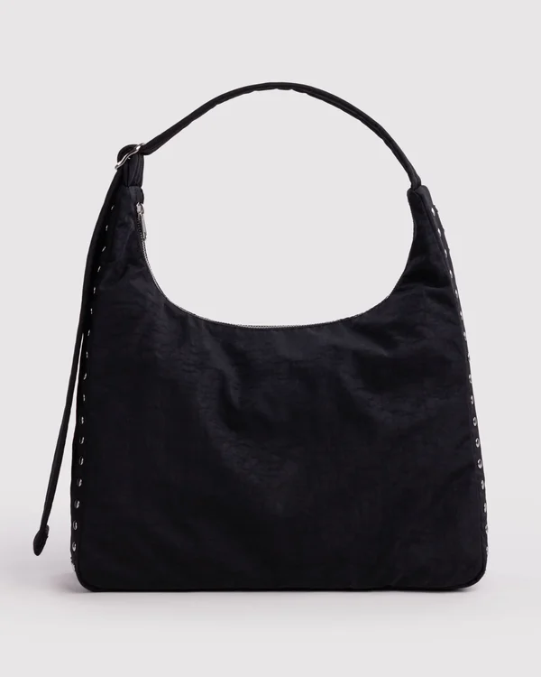 Nylon Shoulder Bag - Studs - Size: OS