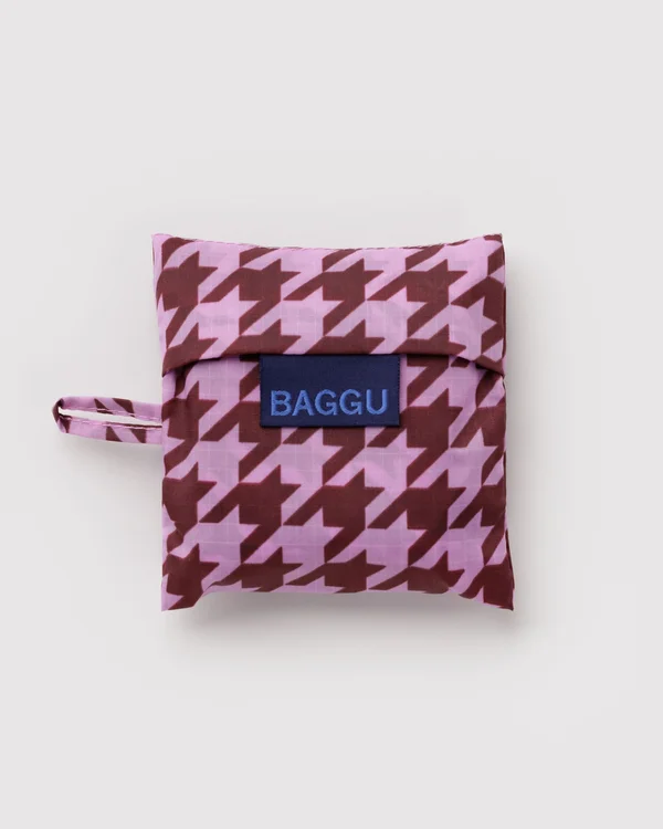 Baby Baggu - Pink Houndstooth - Material: ripstop-nylon