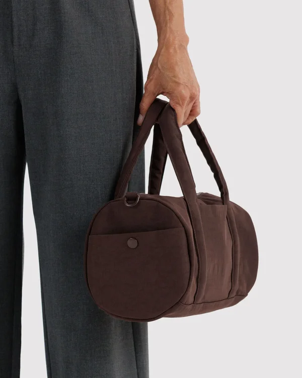 Nylon Duffle Bag - Coffee - Material: heavyweight-nylon