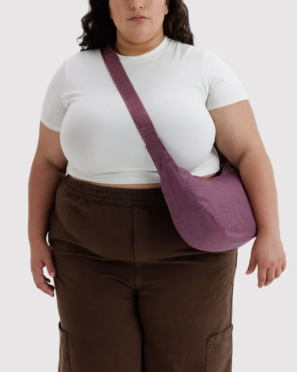 Medium Nylon Crescent Bag - Wild Plum - Size: OS