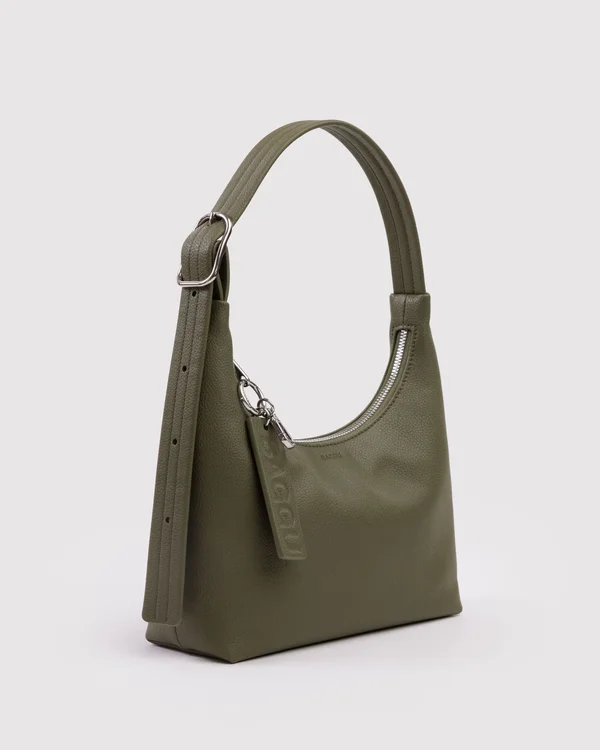 Mini Recycled Leather Shoulder Bag - Loden - Size: OS