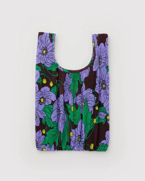 Pleated Baggu - Maroon Poppy - Material: polyester